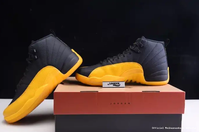Official Maikesneakers Black Gold 130690-070 Jordan Retro 12 Air University 0521